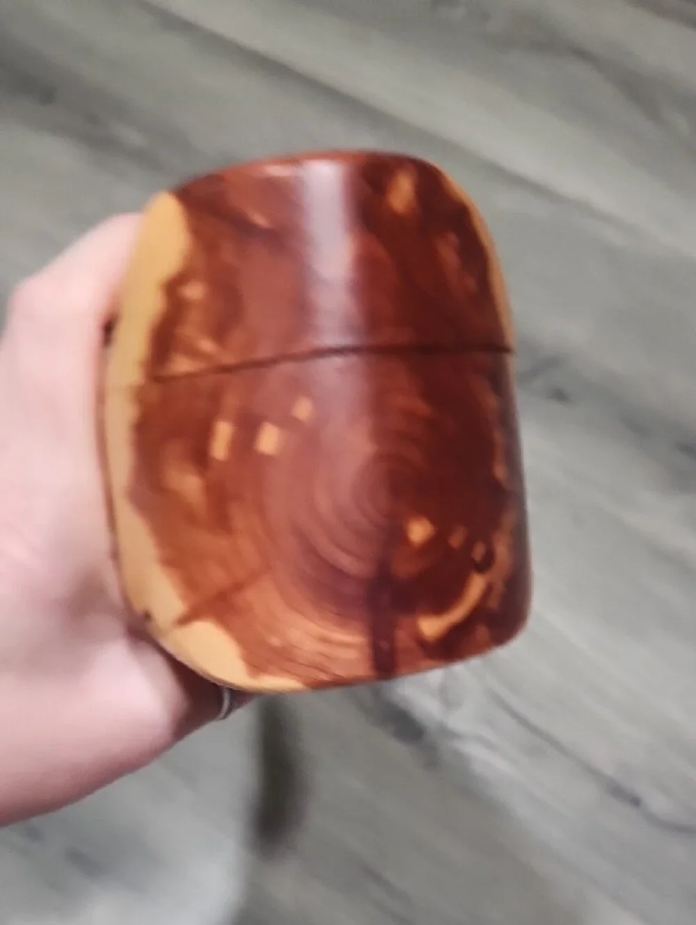 Hand Crafted Natural Wood Jewelry or Trinket Box with Brown Accents